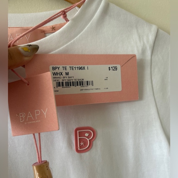 NWT BAPY by A Bathing Ape White Logo Tee | Size M | $129 Retail - Picture 7 of 7